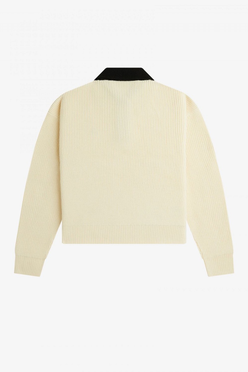 Fred Perry Knitted Women's Shirt Beige | UQCFE5382