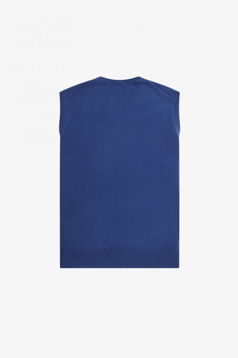 Fred Perry Lambswool Men's Tanks Cobalt | WLCIB9523