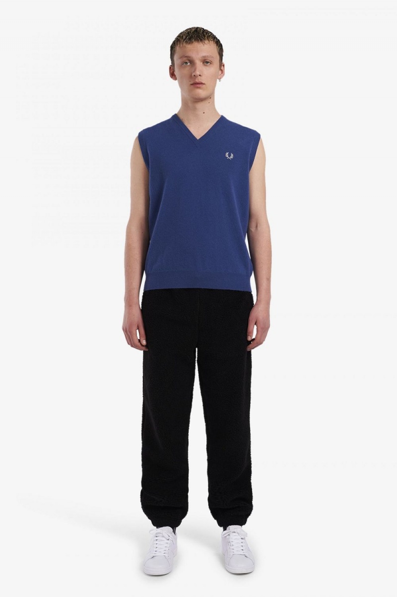 Fred Perry Lambswool Men's Tanks Cobalt | WLCIB9523