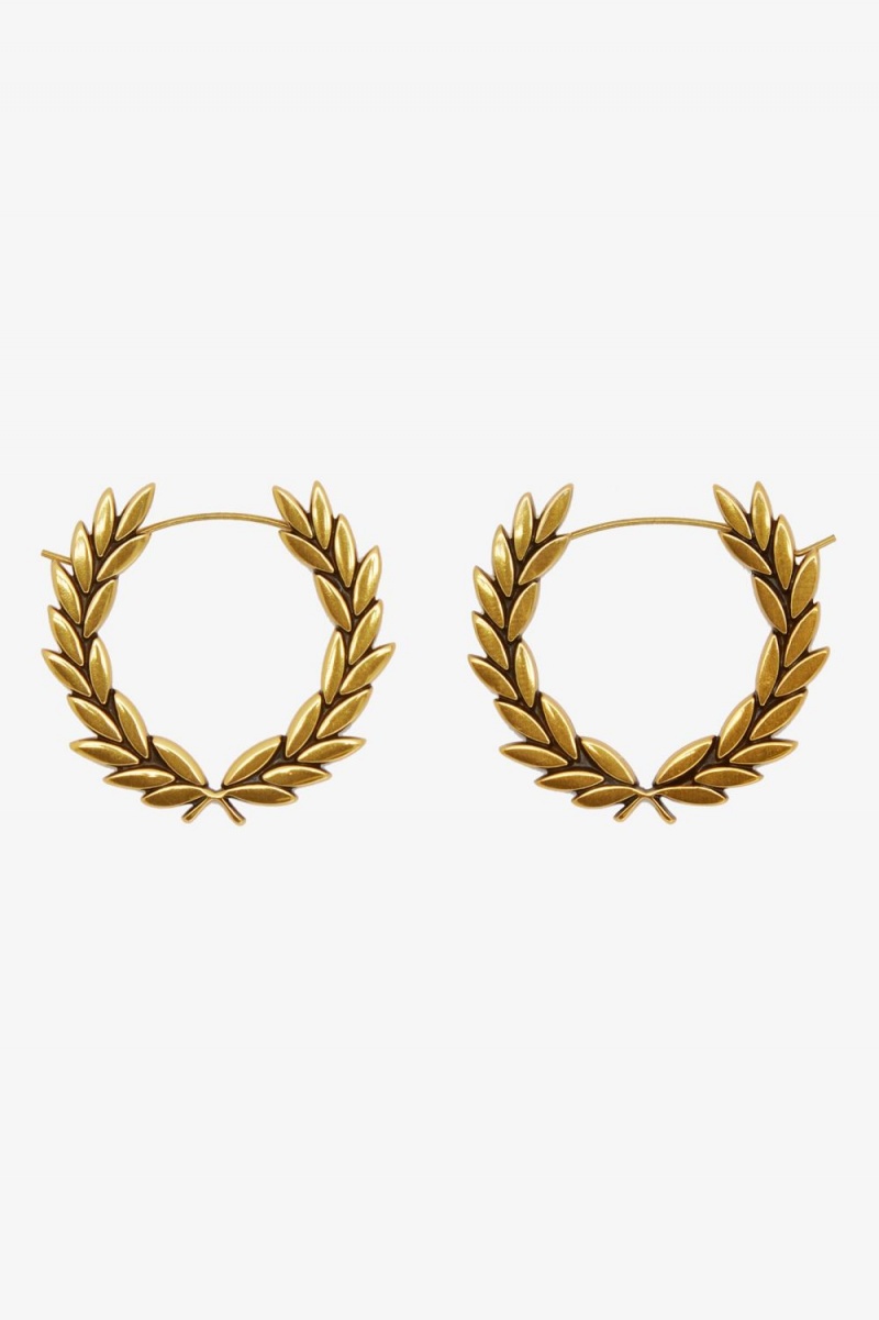 Fred Perry Laurel Wreath Earrings Women's Jewellery Gold | ZSDVL9156