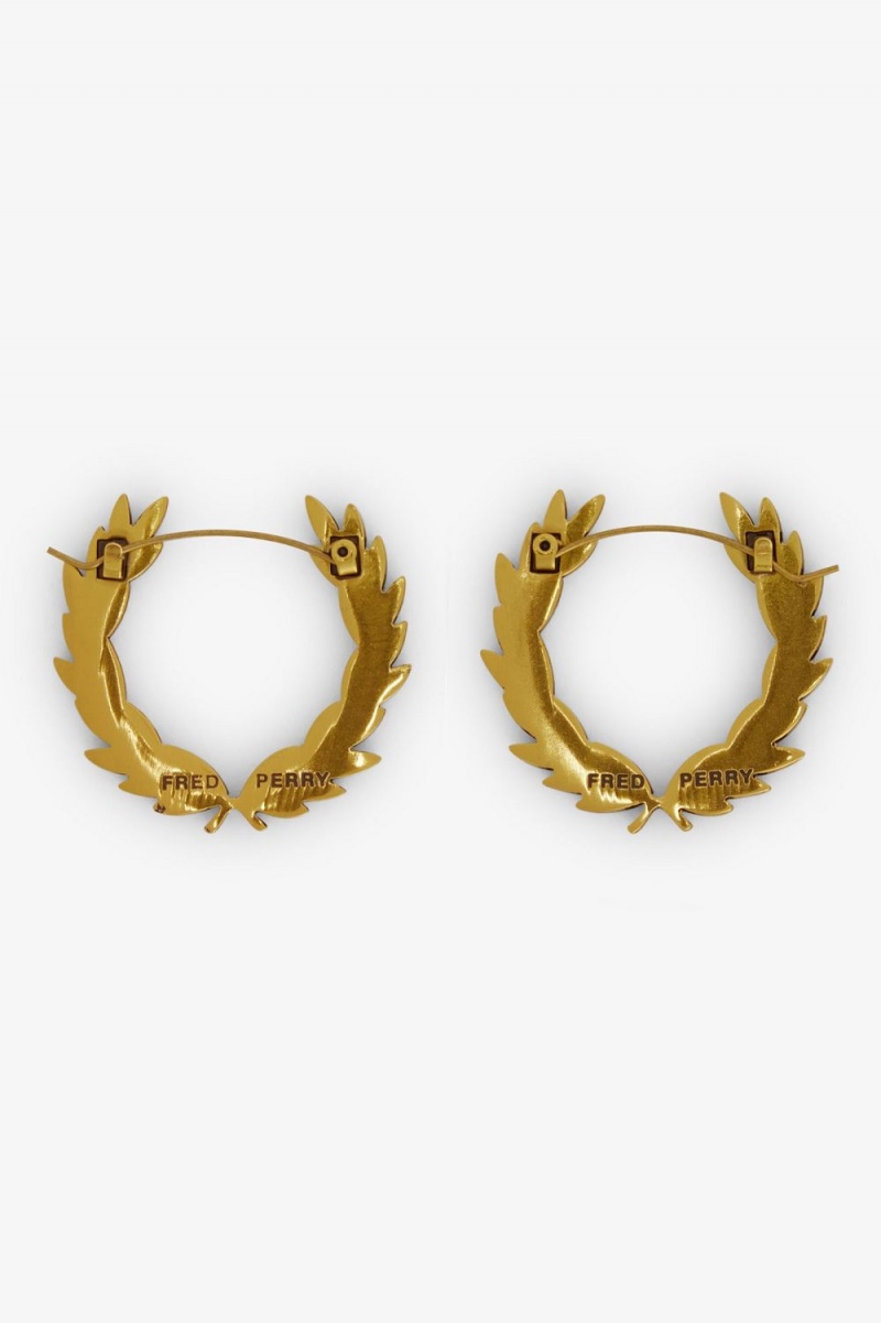 Fred Perry Laurel Wreath Earrings Women's Jewellery Gold | ZSDVL9156