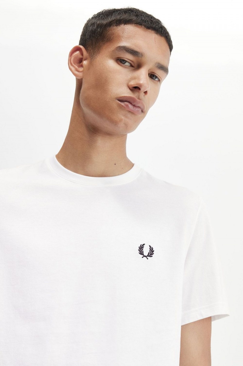 Fred Perry Laurel Wreath Graphic Men's T-Shirt White | OENAP2630