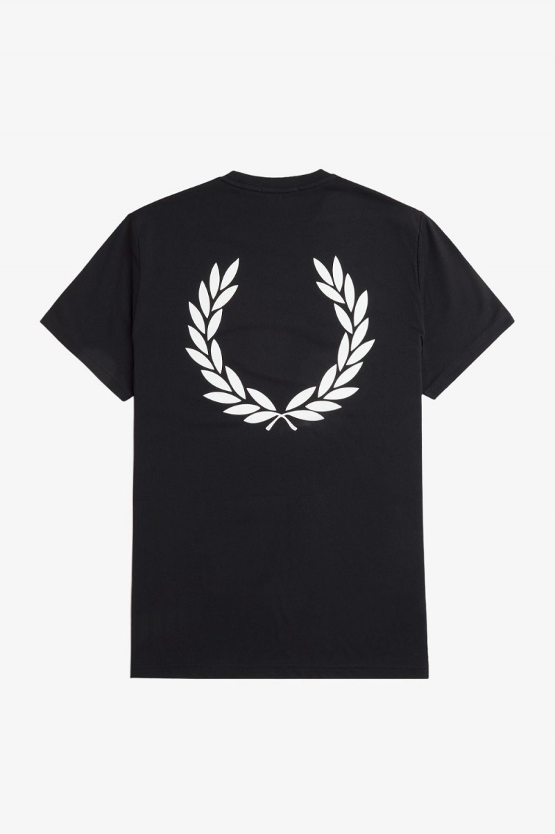 Fred Perry Laurel Wreath Graphic Men's T-Shirt Black | QBVRC1054