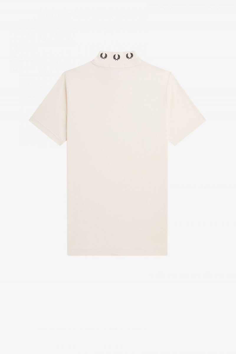 Fred Perry Laurel Wreath High Neck Women's T-Shirt Silky Peach | OYIXB9042