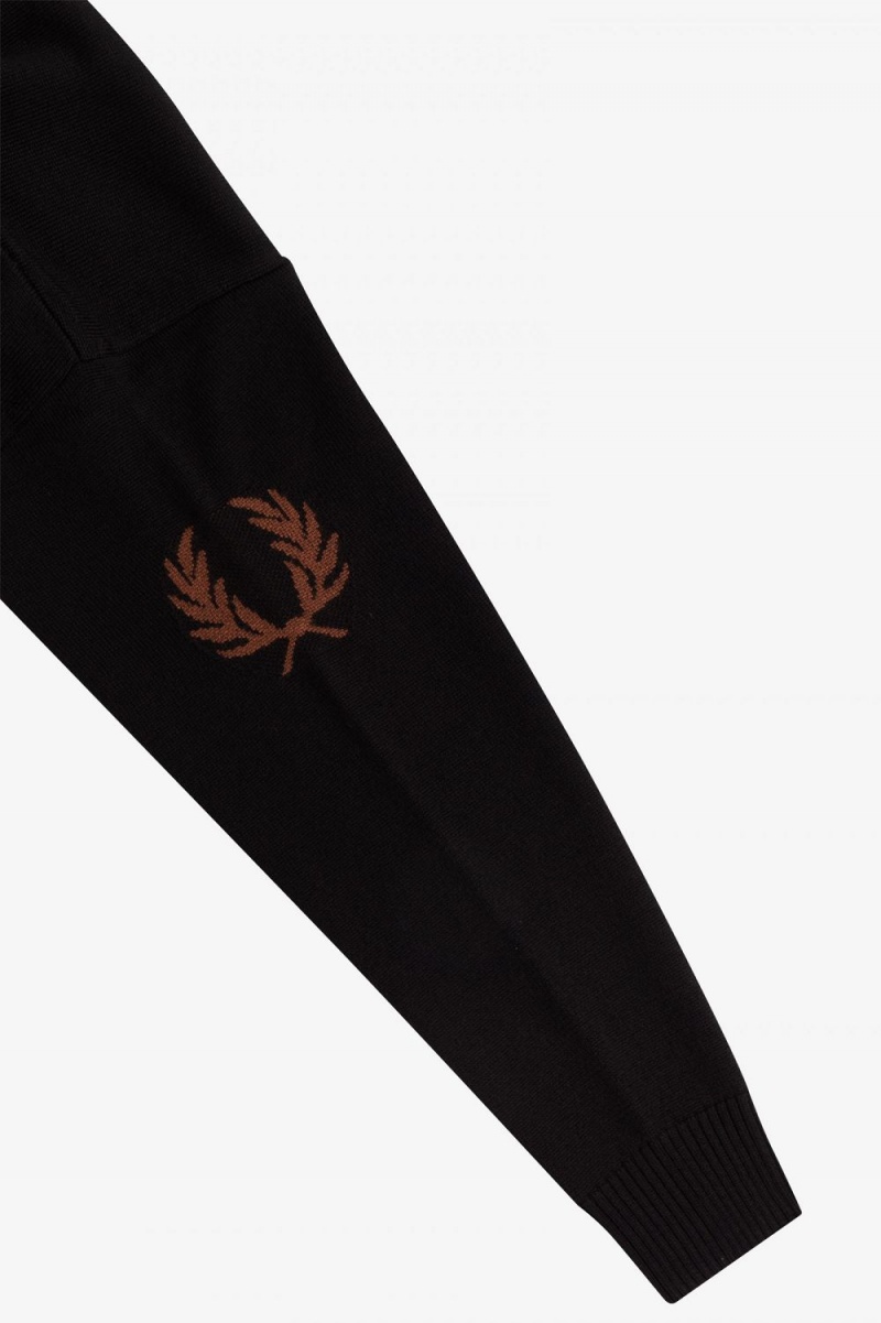 Fred Perry Laurel Wreath Knitted Women's Dress Black | MCWZQ1304