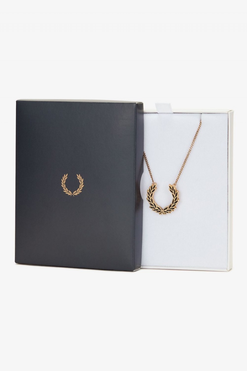 Fred Perry Laurel Wreath Necklace Men's Jewellery Gold | RHSNG4926