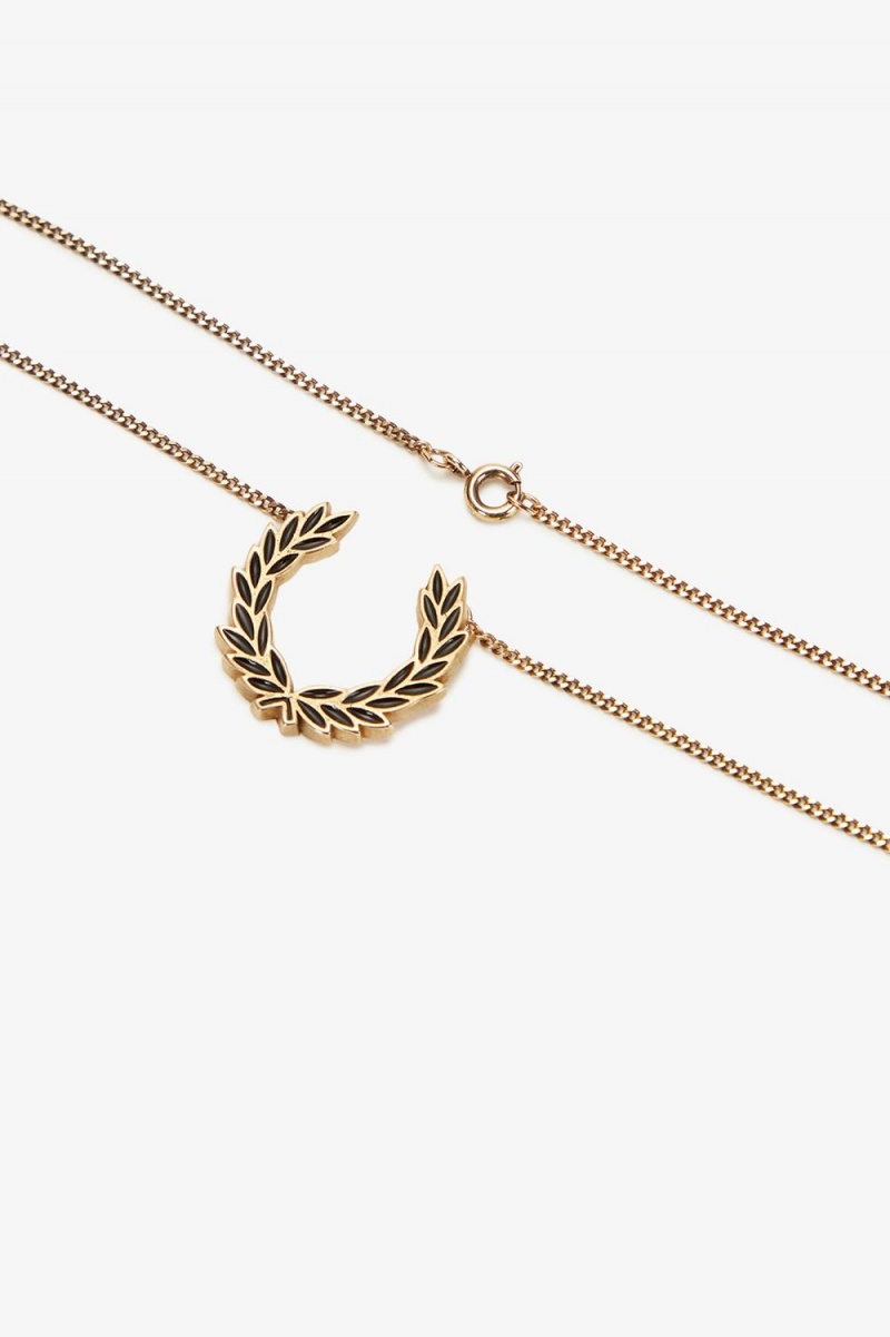 Fred Perry Laurel Wreath Necklace Men's Jewellery Gold | RHSNG4926