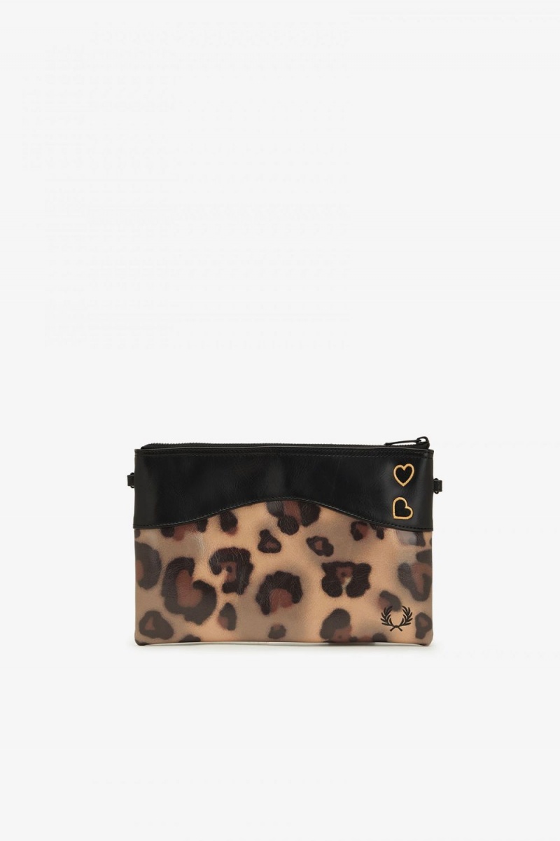 Fred Perry Leopard Print Side Women\'s Bags Tonal Leopard | INHPB0825