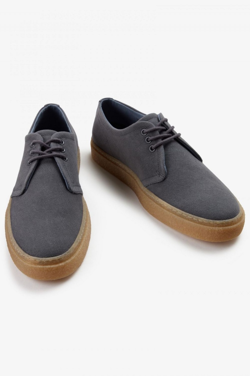 Fred Perry Linden Men's Plimsolls Charcoal | VOMUY9283