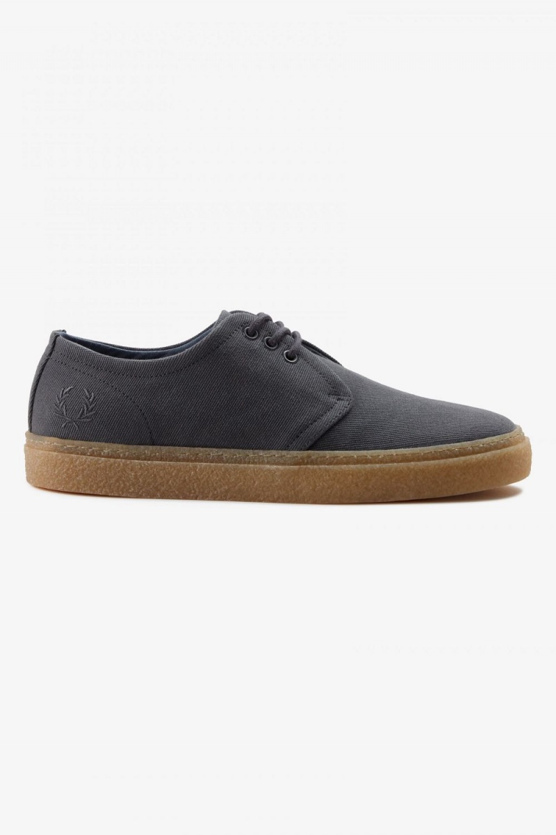 Fred Perry Linden Men\'s Plimsolls Charcoal | VOMUY9283