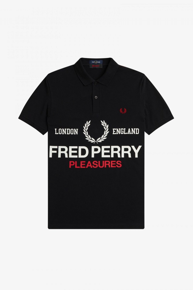 Fred Perry Logo Men's Shirt Black | UEATF8346