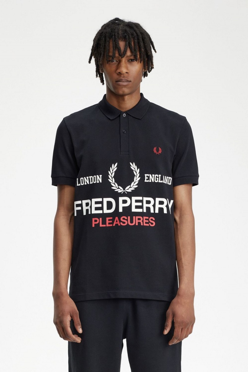 Fred Perry Logo Men\'s Shirt Black | UEATF8346