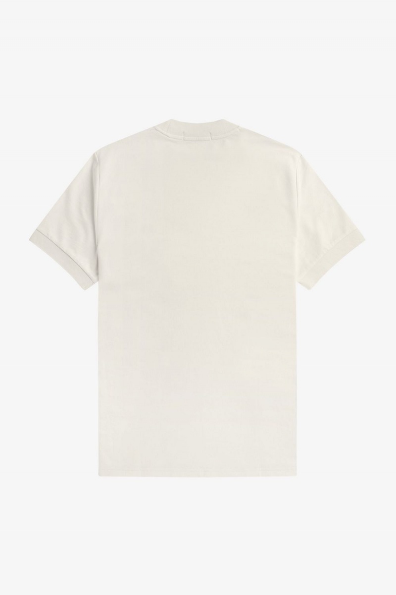 Fred Perry Loopback Jersey Pocket Men's T-Shirt Beige | SBZQG6372