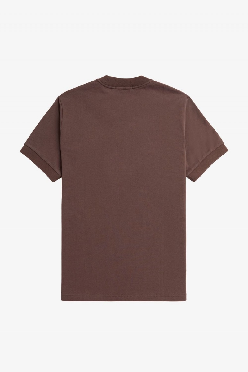 Fred Perry Loopback Jersey Pocket Men's T-Shirt Dark Red | CEFUH6290