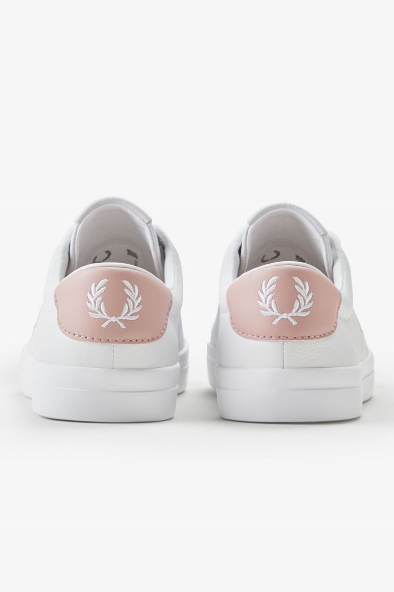 Fred Perry Lottie Women's Tennis Shoes White Dusty Rose Pink | QATOC0891