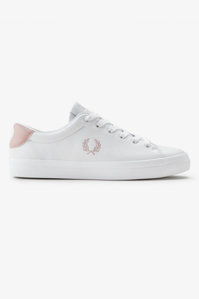 Fred Perry Lottie Women\'s Tennis Shoes White Dusty Rose Pink | QATOC0891