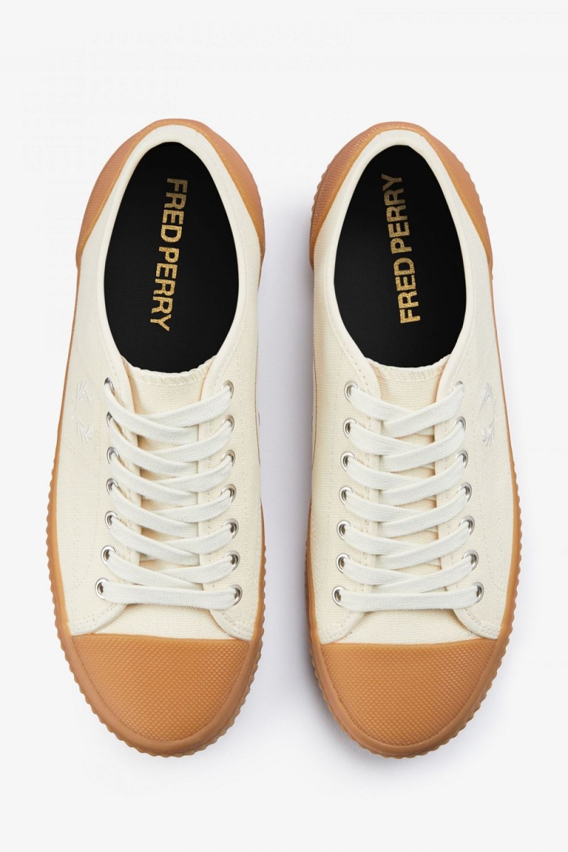 Fred Perry Low Hughes Men's Plimsolls Beige Light Beige | NBAOW5891