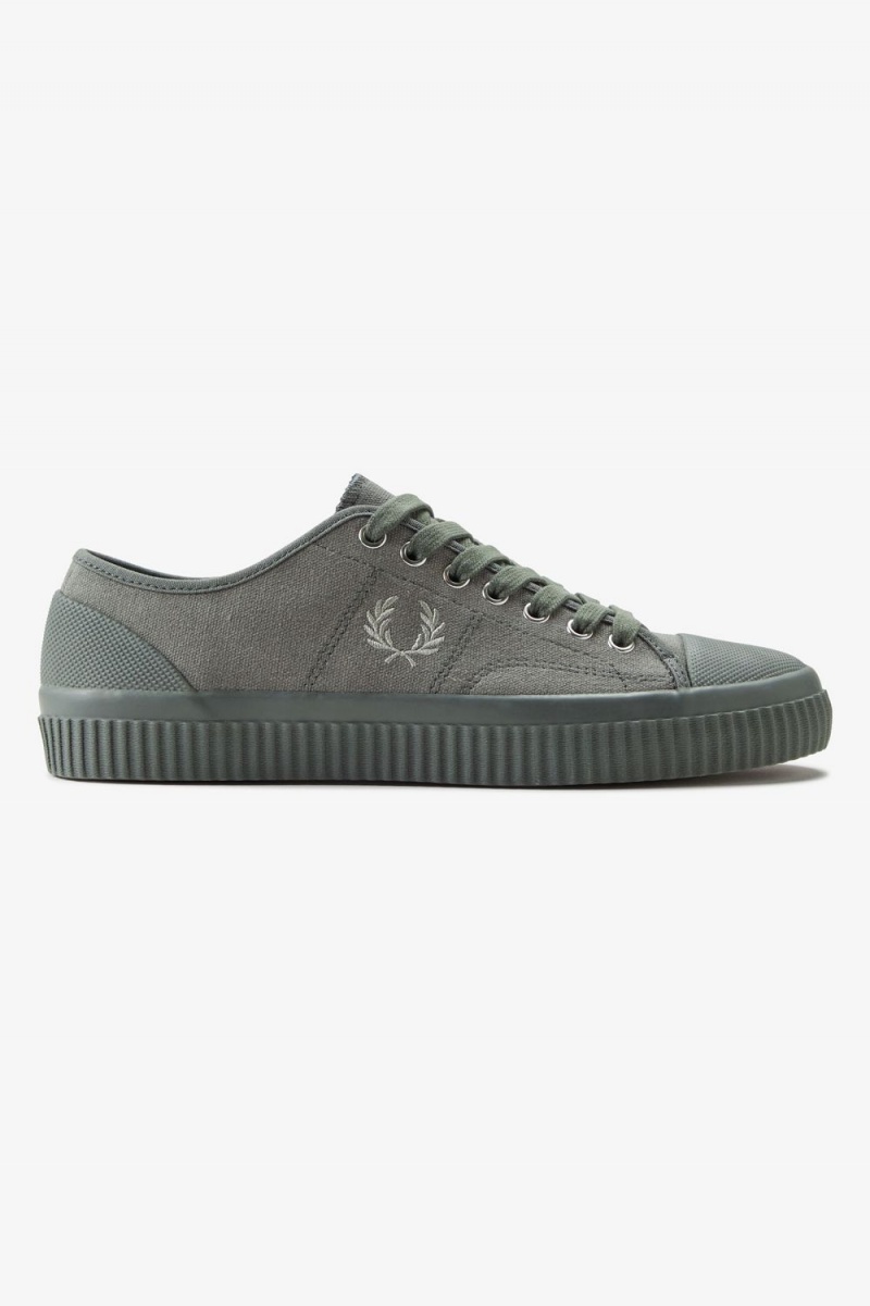 Fred Perry Low Hughes Men's Plimsolls Field Green Warm Grey | KDSNL2450