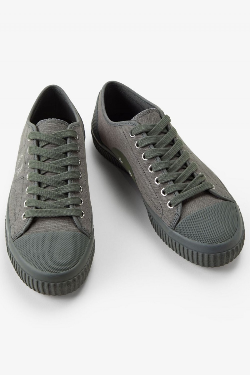 Fred Perry Low Hughes Men's Plimsolls Field Green Warm Grey | KDSNL2450