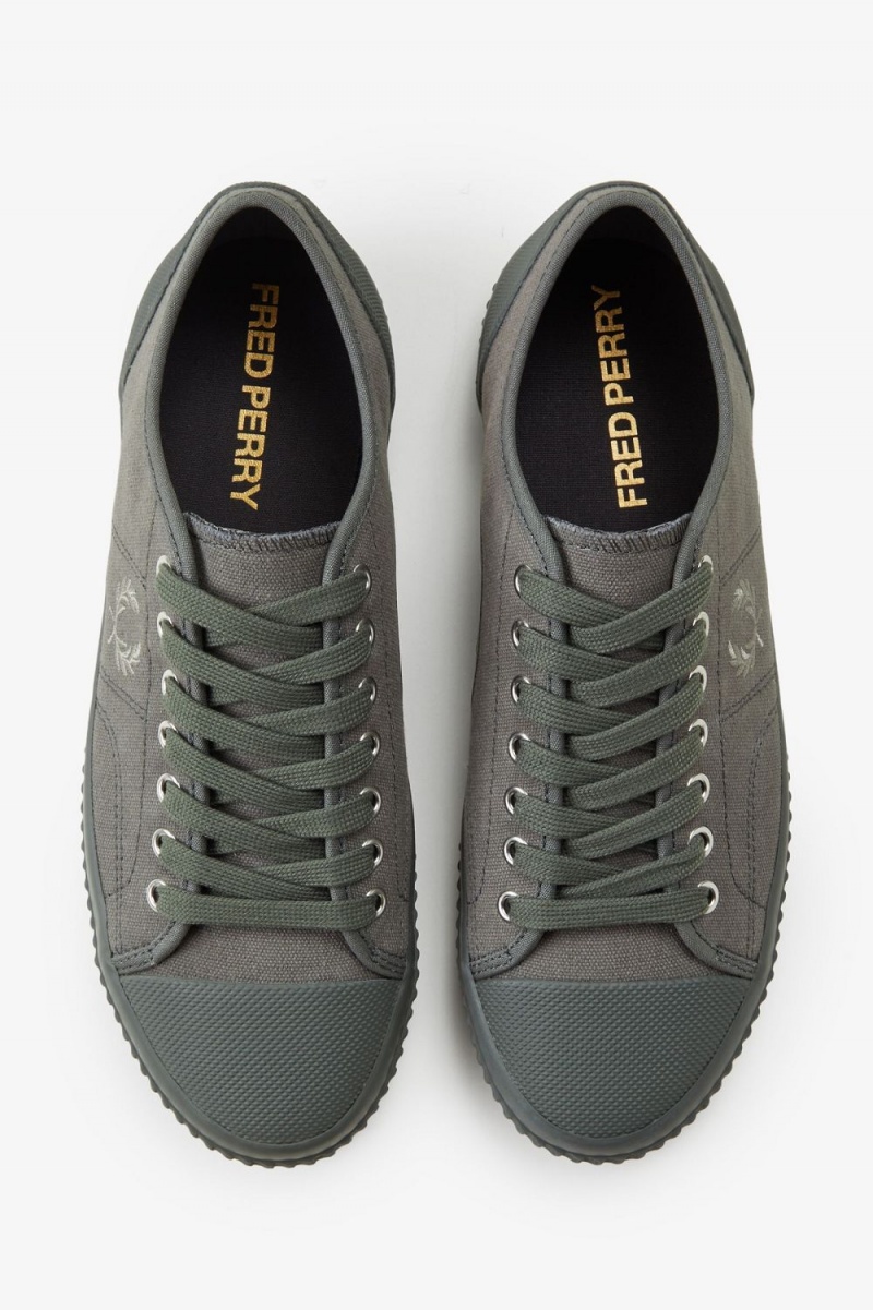 Fred Perry Low Hughes Men's Plimsolls Field Green Warm Grey | KDSNL2450