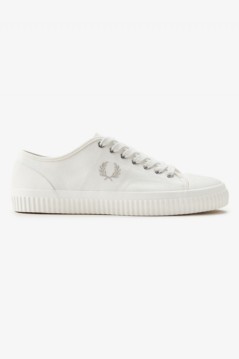 Fred Perry Low Hughes Men's Plimsolls Light Beige Oatmeal | BJFZU9816