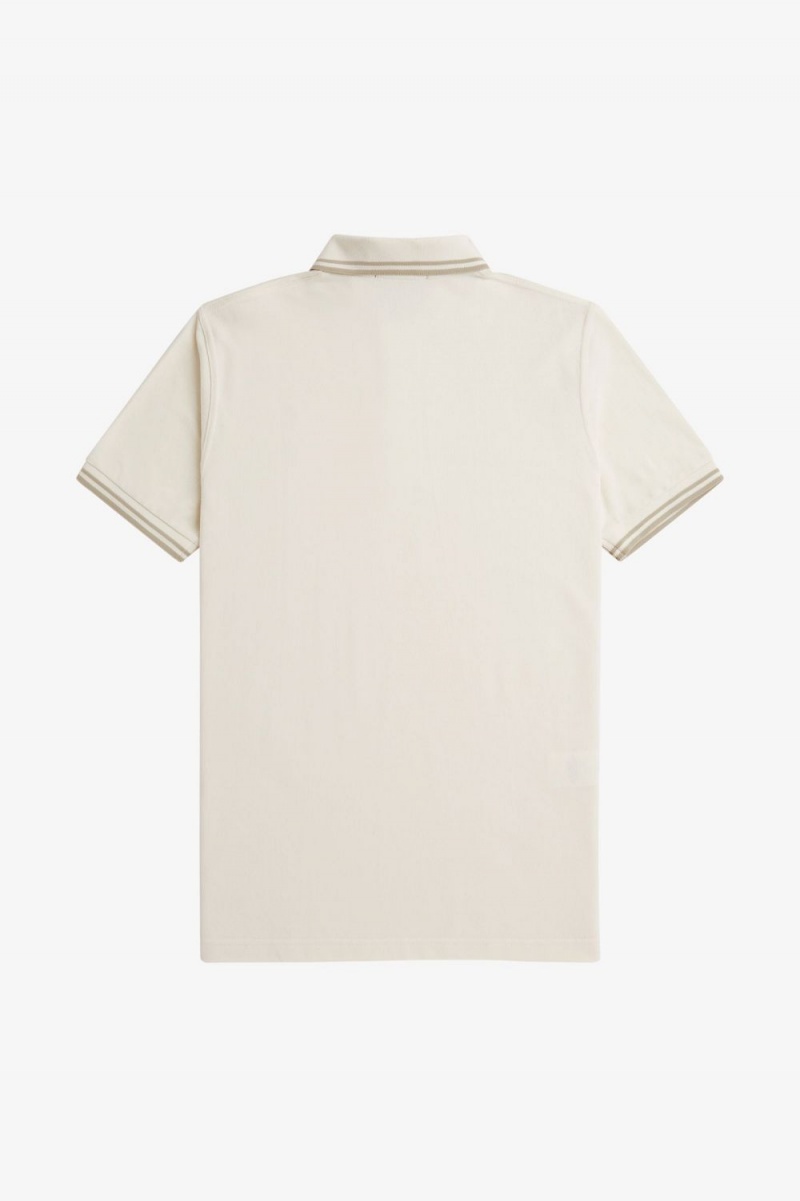 Fred Perry M12 Men's Shirt Beige Oatmeal Oatmeal | TGUOK2197