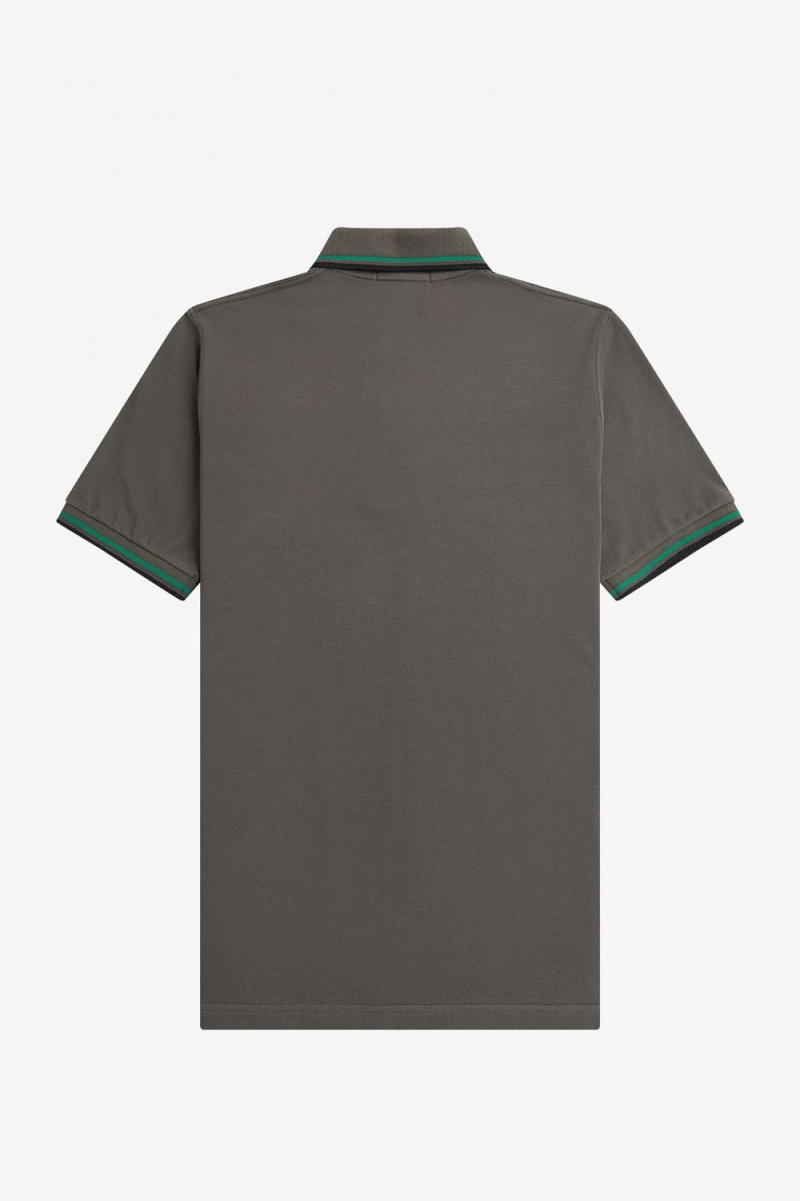 Fred Perry M12 Men's Shirt Field Green Green Black | LUPOX6308