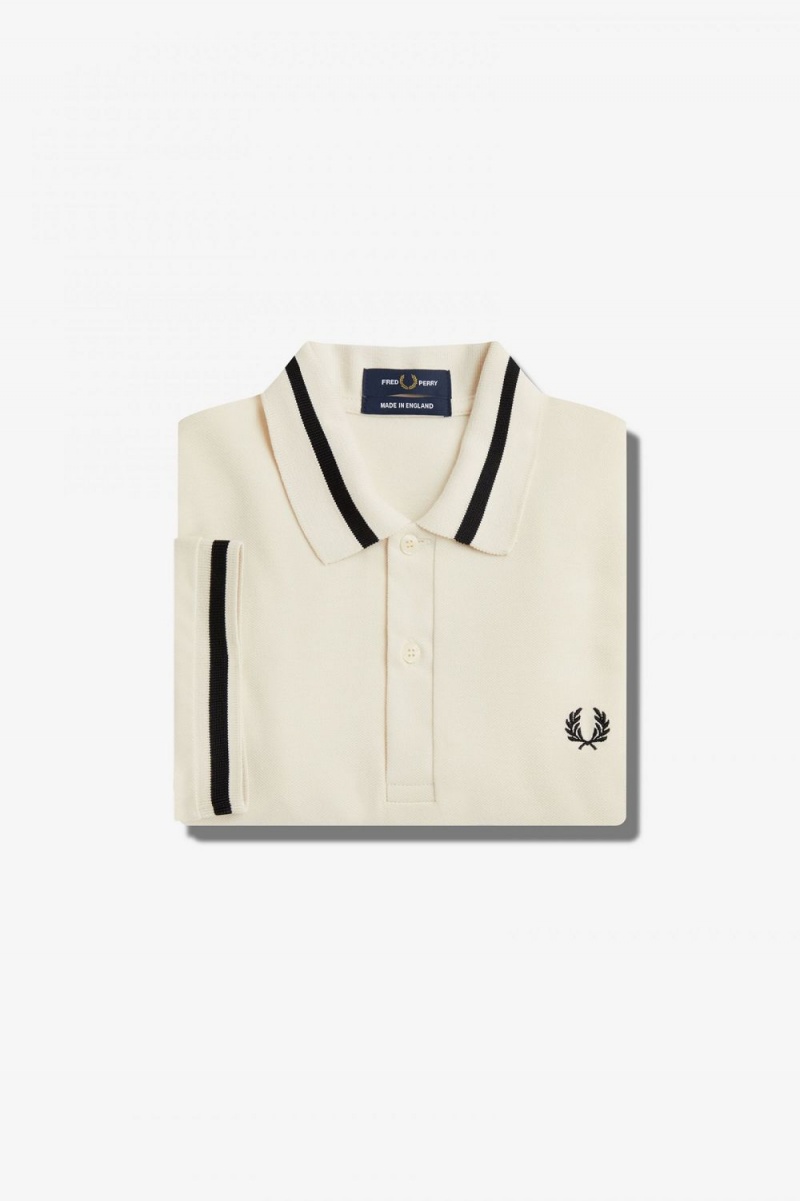 Fred Perry M2 Men's Shirt Beige Black | KDHQP1743