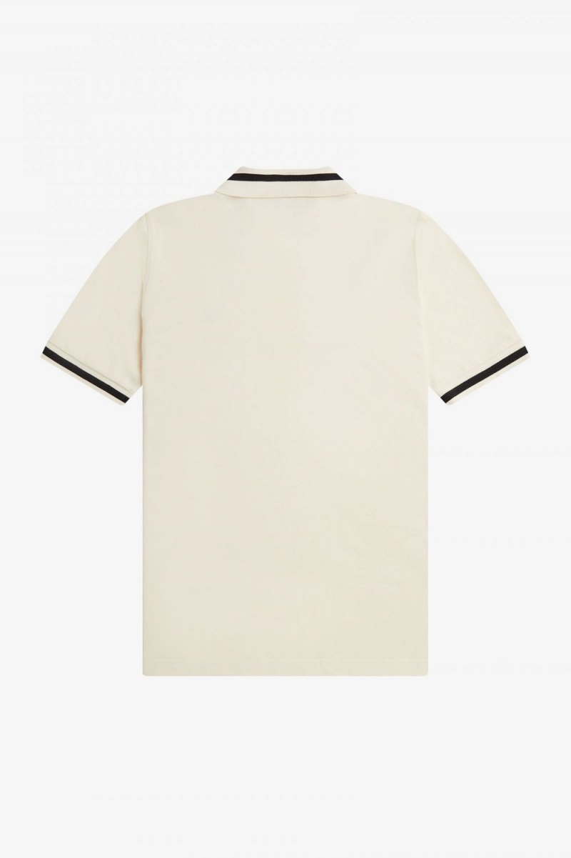 Fred Perry M2 Men's Shirt Beige Black | KDHQP1743