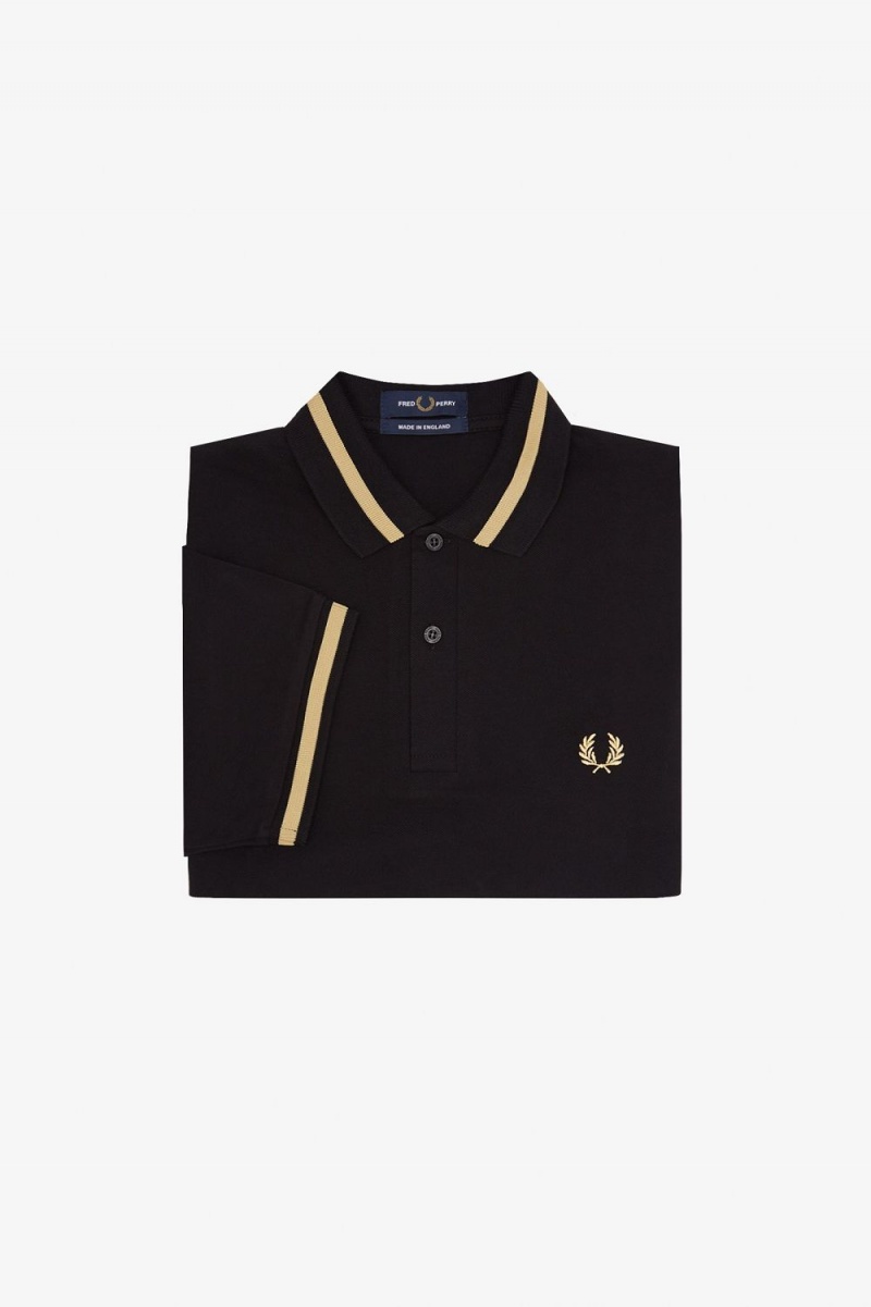 Fred Perry M2 Men's Shirt Black Champagne | FCIOB6079