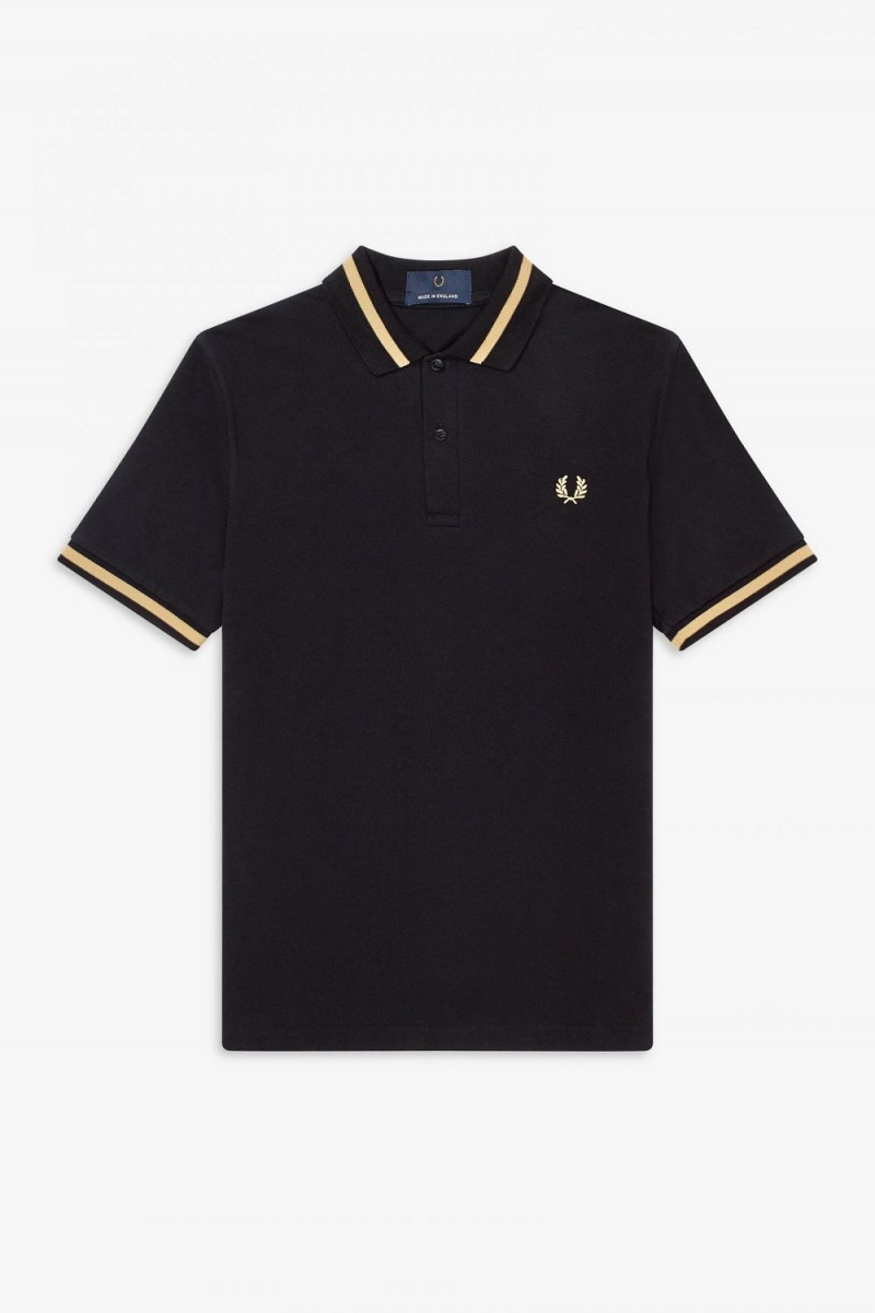 Fred Perry M2 Men's Shirt Black Champagne | FCIOB6079