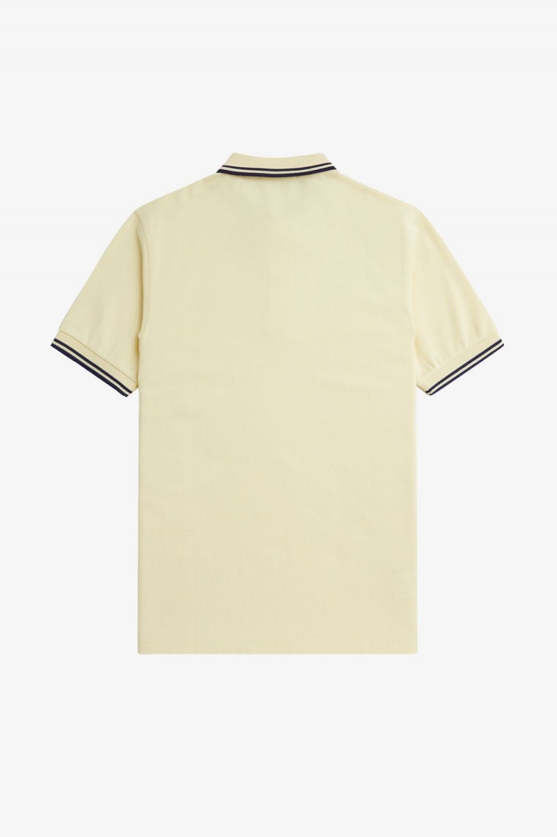 Fred Perry M3600 Men's Shirt Aqua Cream French Navy | NRLYP3142