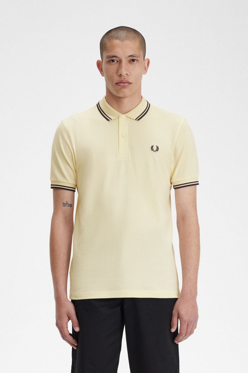 Fred Perry M3600 Men\'s Shirt Aqua Cream French Navy | NRLYP3142