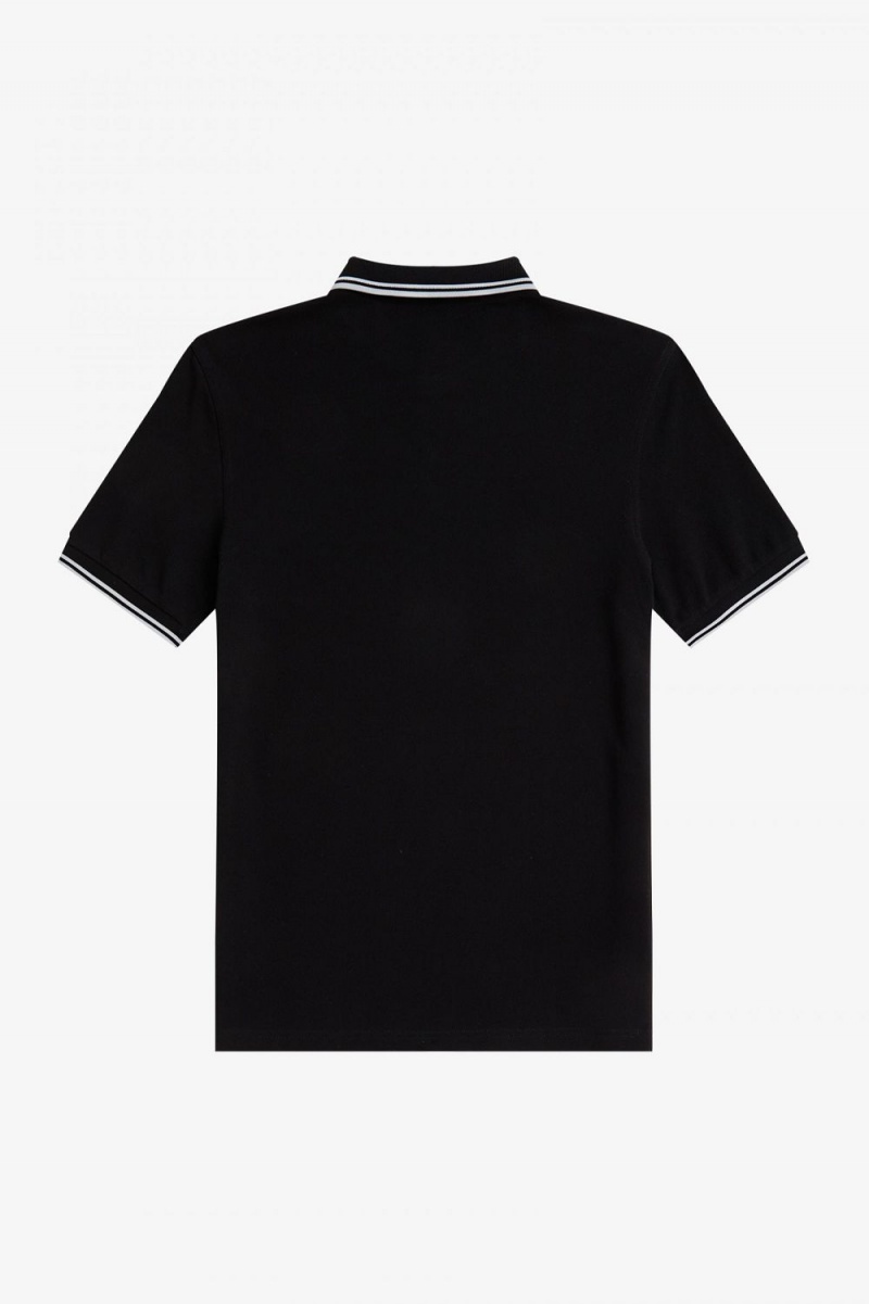 Fred Perry M3600 Men's Shirt Black White | PMAIU6481