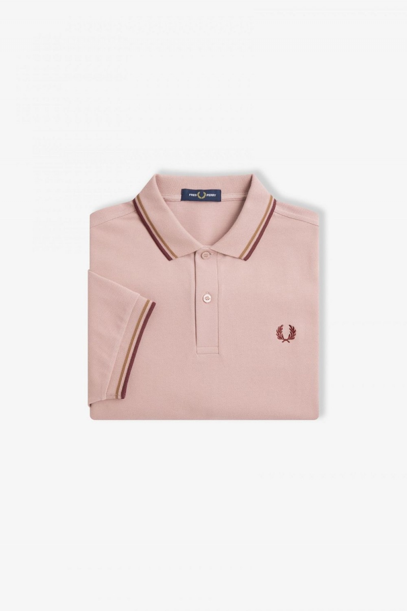 Fred Perry M3600 Men's Shirt Dusty Rose Pink Brown Oxblood | CJGZV0536