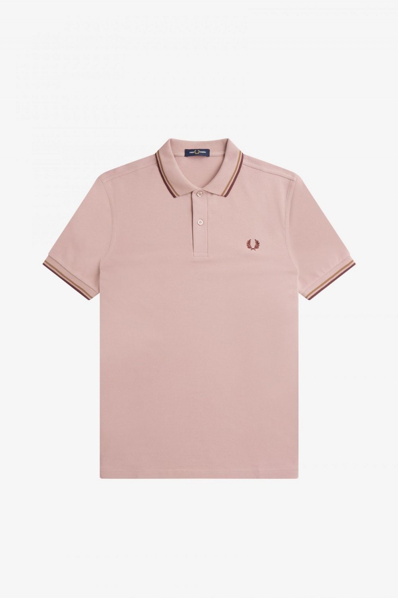 Fred Perry M3600 Men's Shirt Dusty Rose Pink Brown Oxblood | CJGZV0536