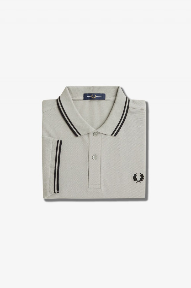 Fred Perry M3600 Men's Shirt Grey Black | WVSMA9216