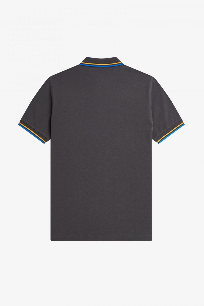 Fred Perry M3600 Men's Shirt Gunmetal Golden Hour Kingfisher | VURXZ9428