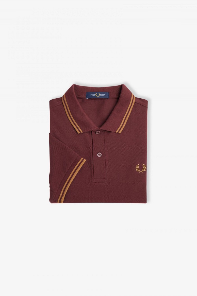 Fred Perry M3600 Men's Shirt Oxblood Brown | MRNCS2985