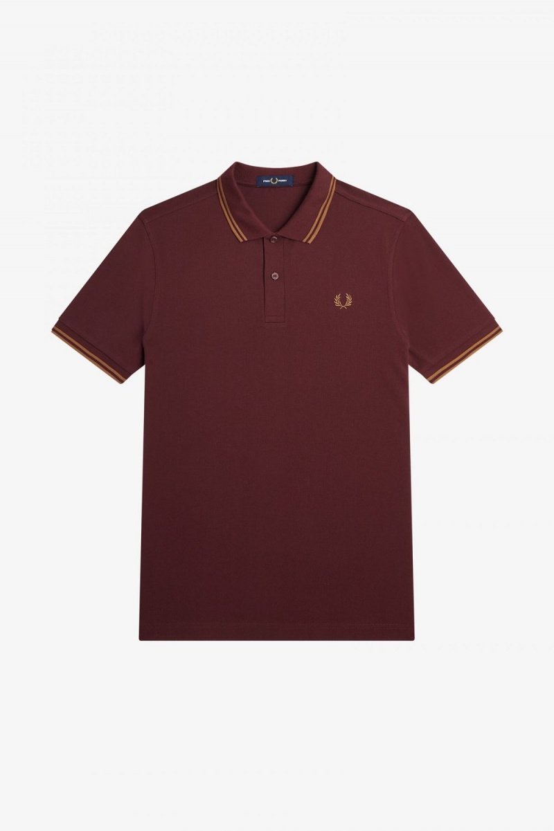 Fred Perry M3600 Men's Shirt Oxblood Brown | MRNCS2985