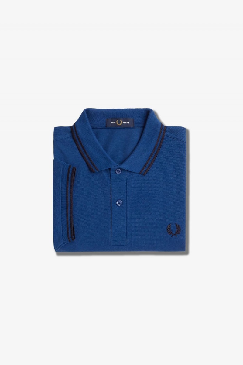 Fred Perry M3600 Men's Shirt Shaded Cobalt Navy Navy | ORVAQ2497