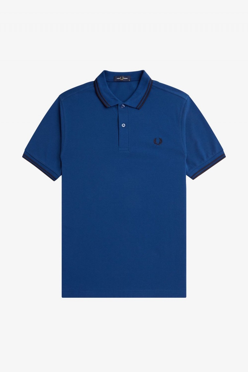 Fred Perry M3600 Men's Shirt Shaded Cobalt Navy Navy | ORVAQ2497