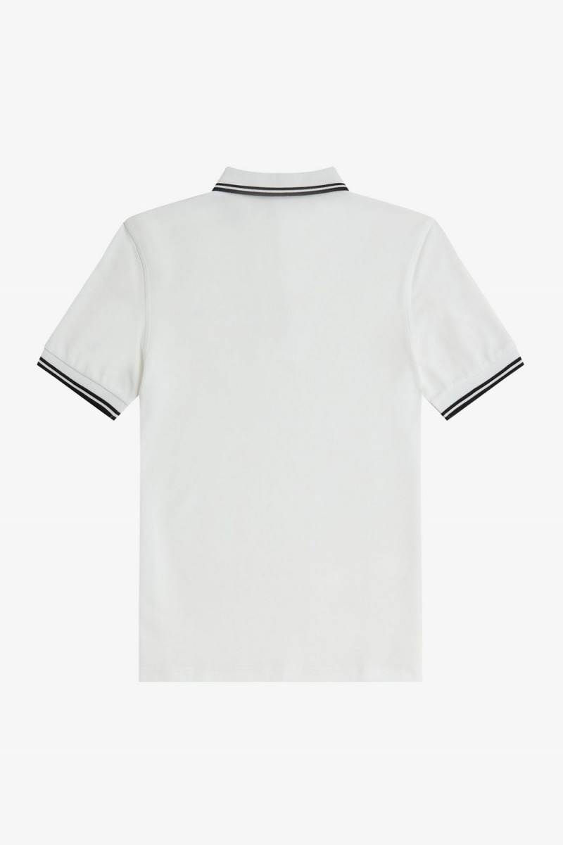 Fred Perry M3600 Men's Shirt White Black | TWZIS8915