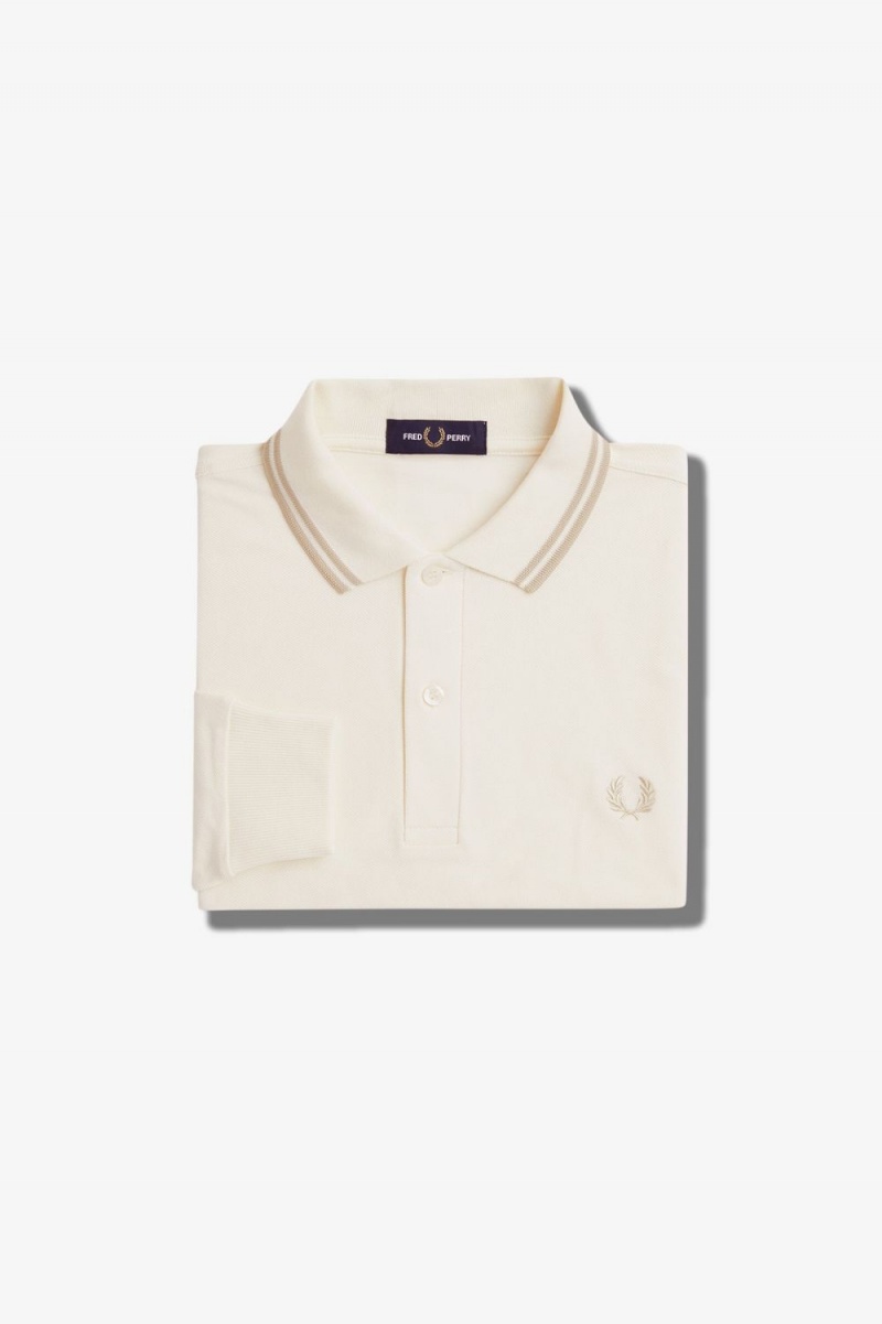 Fred Perry M3636 Men's Shirt Beige Oatmeal Oatmeal | UWNBQ6734