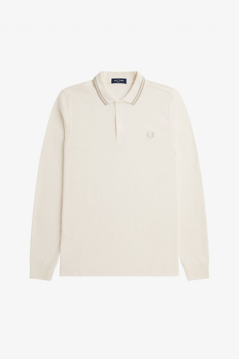 Fred Perry M3636 Men's Shirt Beige Oatmeal Oatmeal | UWNBQ6734