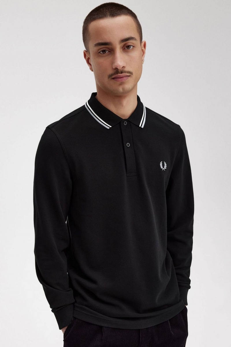 Fred Perry M3636 Men's Shirt Black Beige Limestone | QIZCF1926