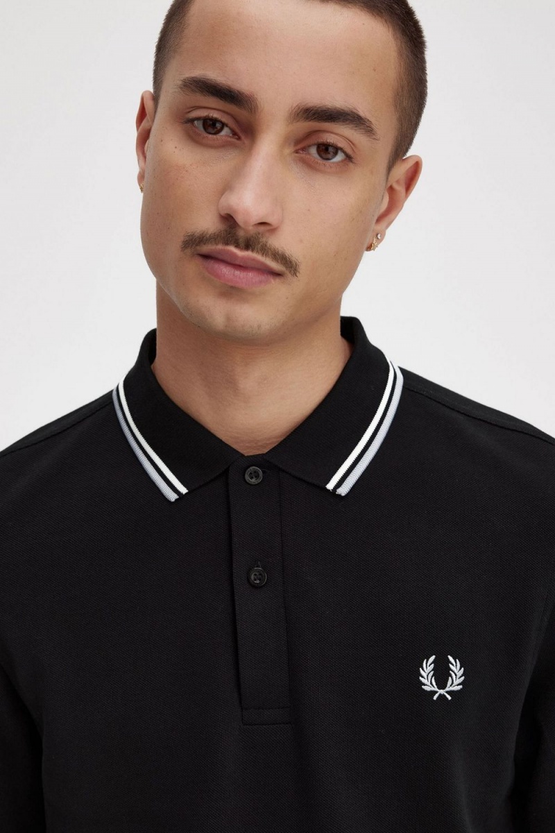 Fred Perry M3636 Men's Shirt Black Beige Limestone | QIZCF1926