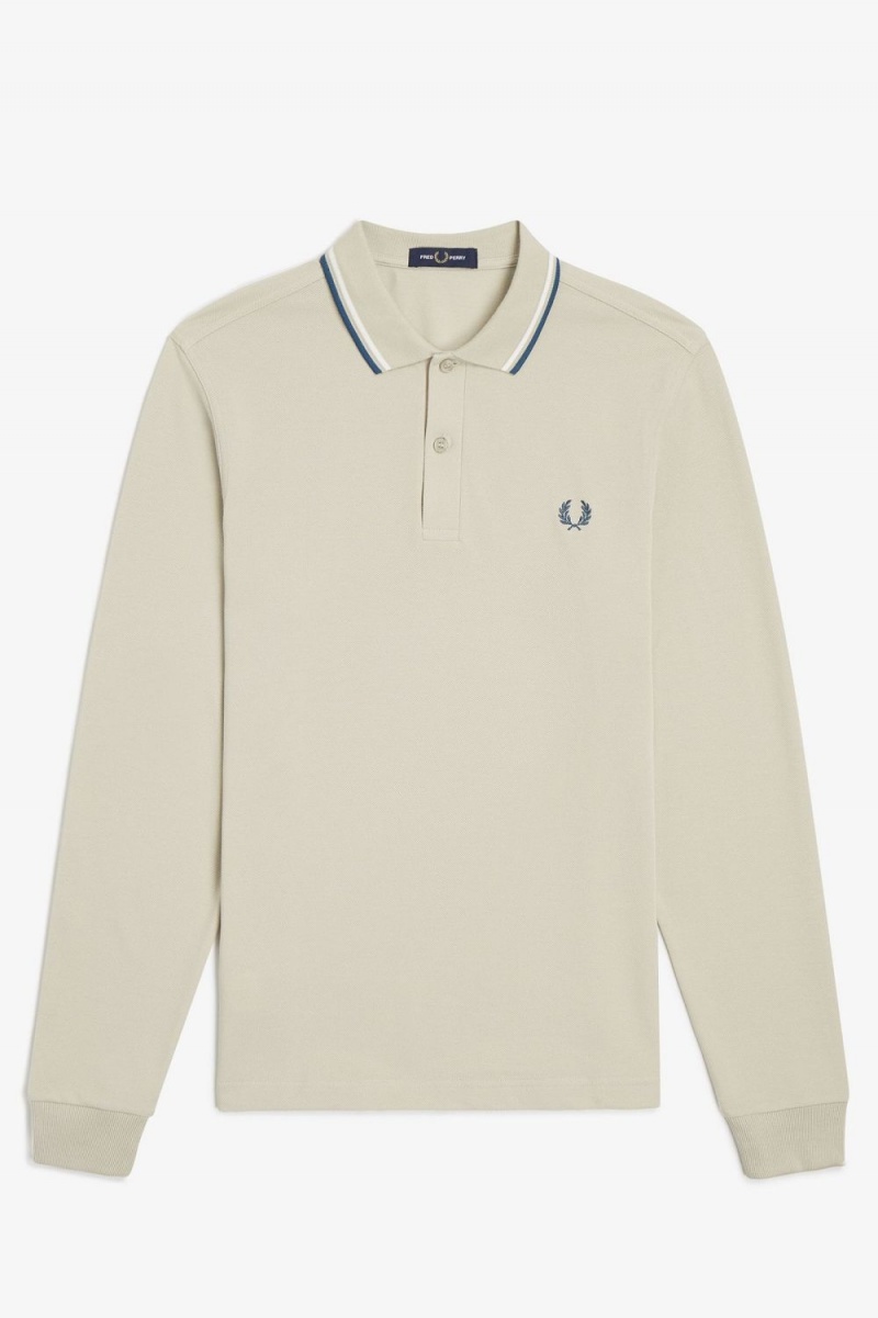 Fred Perry M3636 Men's Shirt Light Mint Snow White Petrol Blue | PGOAZ8016