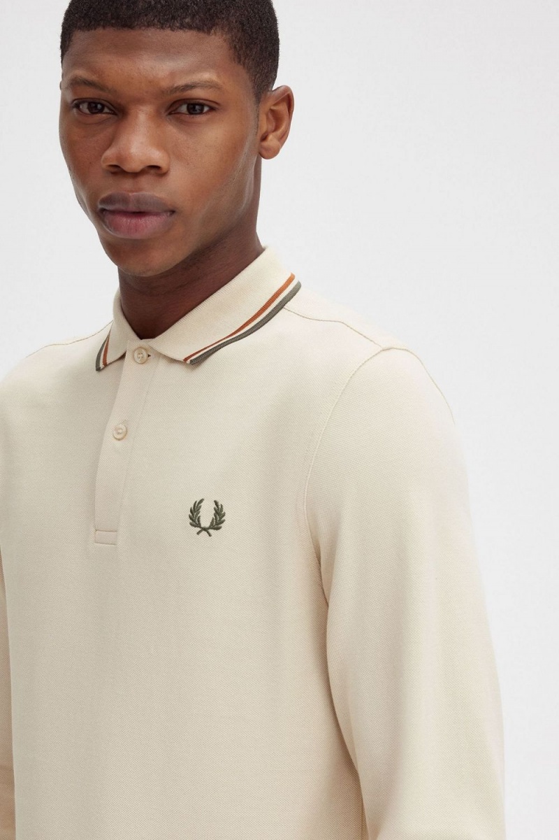 Fred Perry M3636 Men's Shirt Oatmeal Brown Field Green | LYENF5428