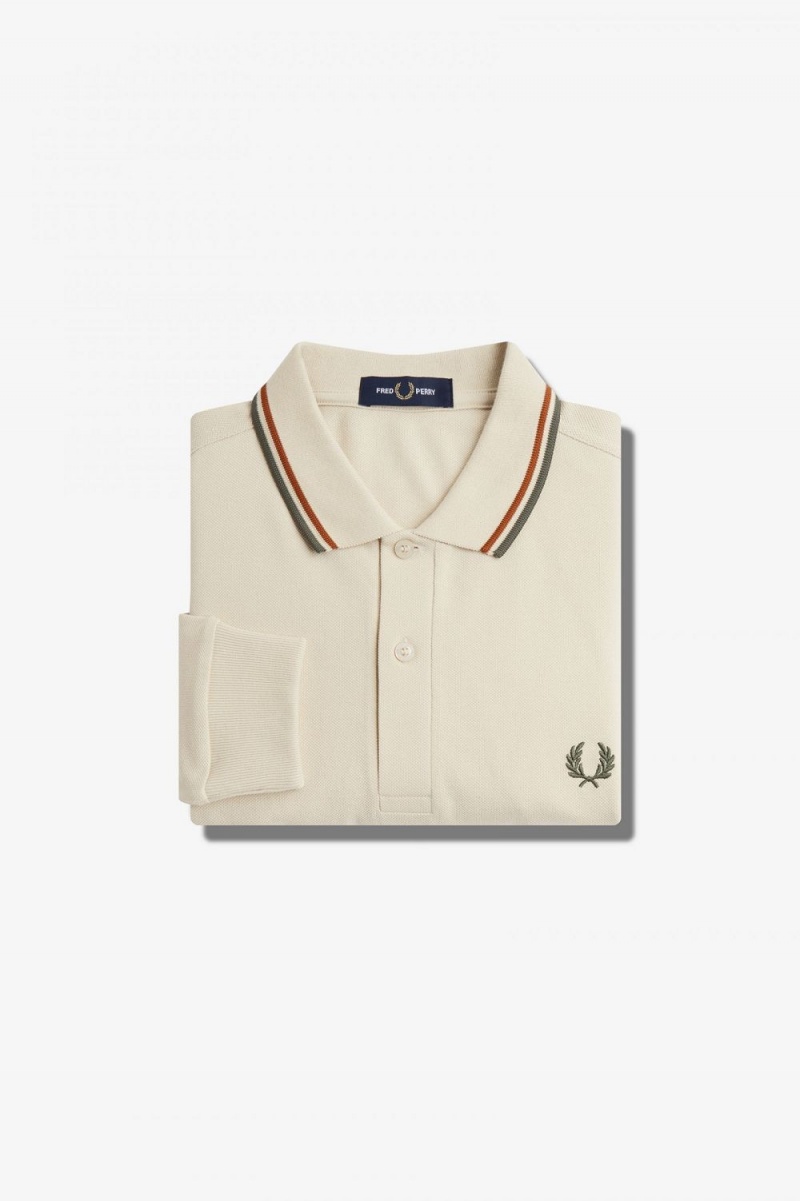 Fred Perry M3636 Men's Shirt Oatmeal Brown Field Green | LYENF5428